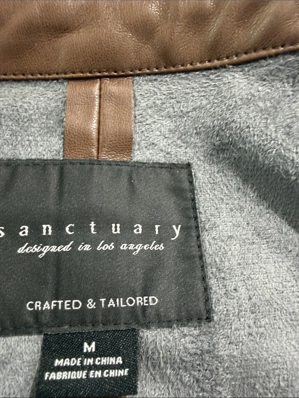 Sanctuary Girls Faux Leather Brown Button-Front Jacket